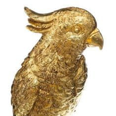 Atmosphera Dekorativní figurka z polyresinu, zlatý papoušek, výška 35,5 cm