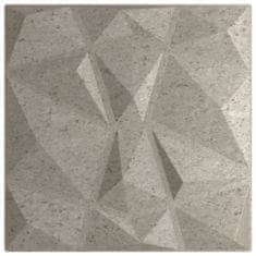 Vidaxl Nástěnné panely 24 ks betonově šedé 50 x 50 cm XPS 6 m² diamant