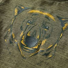 Vidaxl Dětské tričko s dlouhým rukávem Medvěd khaki melanž 116