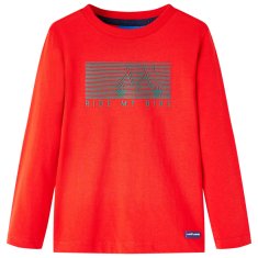 Greatstore Dětské tričko s dlouhým rukávem Jízdní kolo červené 92