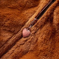 Greatstore Dětská bunda s kapucí umělá kožešina koňaková 92
