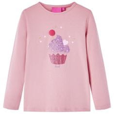 shumee Dětské tričko s dlouhým rukávem Zmrzlina světle růžové 116