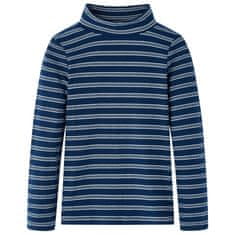 shumee Dětské tričko s dlouhým rukávem a pruhy námořnicky modré 92