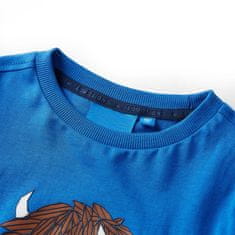 Vidaxl Dětské tričko s dlouhým rukávem Skot kobaltově modré 92