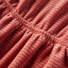 Vidaxl Dětské šaty s dlouhým rukávem manšestr středně růžové 128