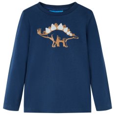 Greatstore Dětské tričko s dlouhým rukávem Dinosaurus námořnicky modré 104