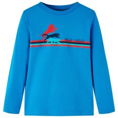 shumee Dětské tričko s dlouhým rukávem Divoká zvířata kobaltově modré 140