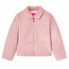 Vidaxl Dětský kabát umělá kožešina růžový 116