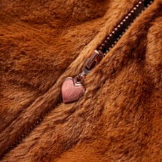 Greatstore Dětská bunda s kapucí umělá kožešina koňaková 128