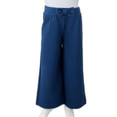 Vidaxl Dětské kalhoty s širokými nohavicemi námořnicky modré 140