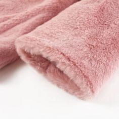 Vidaxl Dětský kabát umělá kožešina růžový 116