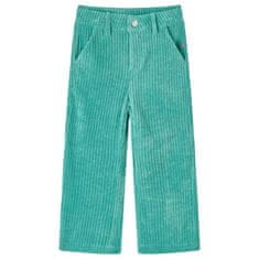 Vidaxl Dětské manšestrové kalhoty mátově zelené 104