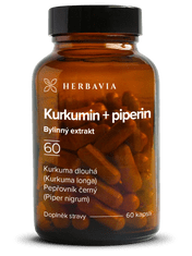 Herbavia Kurkumin + piperin, 60 kapslí