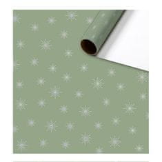 Decor By Glassor Balicí papír zelený s hvězdičkami