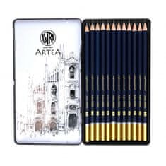 Astra ARTEA Umělecké skicovací tužky v plechové krabičce, sada 12ks, 8B - 3H, 206120013