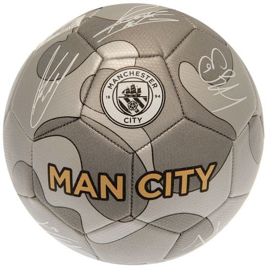 FotbalFans Fotbalový míč Manchester City FC, šedý, vel. 5