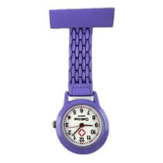 Daklos Kovové připínací kapesní hodinky nejen pro zdravotní sestru - fialové