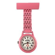 Daklos Kovové připínací kapesní hodinky nejen pro zdravotní sestru - růžové
