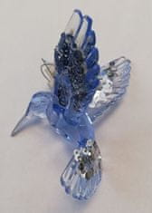 kurt adler Závěsná ozdoba - Kolibřík modrý s glitry