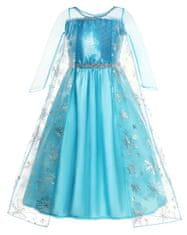 EXCELLENT Pohádkové šaty s vlečkou tyrkysové vel. 110 - Ledová princezna