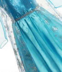 EXCELLENT Pohádkové šaty s vlečkou tyrkysové vel. 110 - Ledová princezna