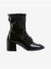 Černé dámské kožené lakované kotníkové boty na podpatku Högl Maggie 37