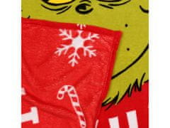 sarcia.eu Grinch Červený přehoz/deka, vánoční deka 130x160 cm OEKO-TEX 