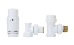 Invena Termostatická sada ventilů, rohová bílá: hlavice, termostatický ventil, zpětný ventil (CD-77-K15-S)