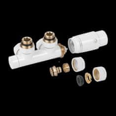 Invena Termostatická sada ventilů typ duoplex pro středové připojení na měděné nebo alupex trubky, barva: bílá (CZ-89-015-S)