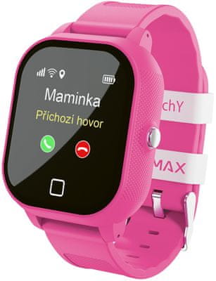 Dětské chytré hodinky LAMAX WatchY3 450mah krytí IP67 doprovodná aplikace Anroid i iOS wifi lokalizace v reálném čase bezpečnostní zóny dotykový displej bezpečí dětí barevný dotykový displej odolné chytré hodinky pro děti notifikace z telefonu doprovodní aplikace upozornění ovládání hudy integrované hry voděodolné IP67 dlouhá výdrž baterie lokalizace poholy historie pohybu