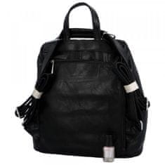 Paolo Bags Módní dámský koženkový kabelko/batoh Litea, černá