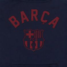 FotbalFans Dětská mikina FC Barcelona, kapuce, tmavě modrá | 8-9 let