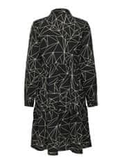 Jacqueline de Yong Dámské šaty JDYPIPER Regular Fit 15221987 Black AOP:EGGNOG TRIANGLES (Velikost 38)