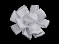 Kraftika 1ks bílá saténový květ k našití a nalepení 6,5 cm