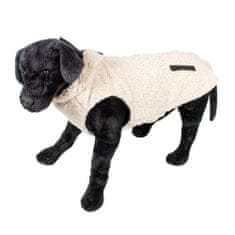 Duvo+ zimní bunda z ovčí kožešiny pro psy L 60cm bílá/černá