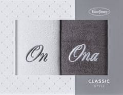 Eurofirany Sada ručníků ON-ONA 2 ks. 50x90 Eurofirany ocel bílá