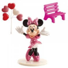 Dekora Figurka na dort Minnie balónky a lavička -