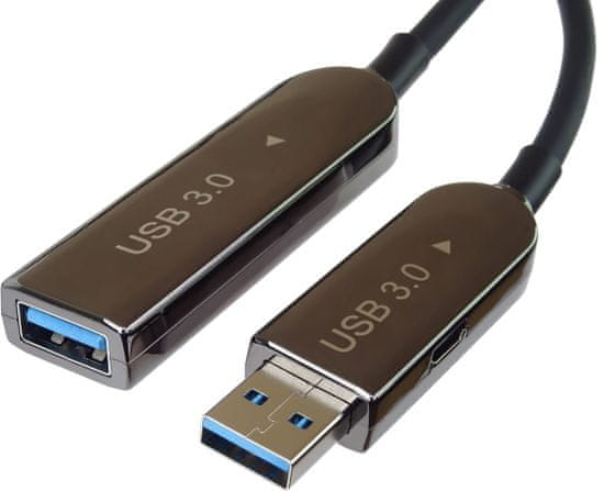 PremiumCord USB3.0 + 2.0 prodlužovací optický AOC kabel A/Male - A/Female 15m