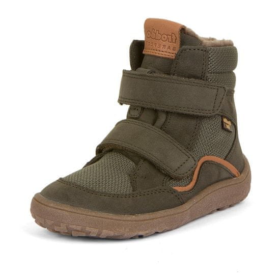 Froddo Chlapecká barefoot zimní obuv G3160189-9A tmavě zelená