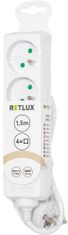 Retlux prodlužovací přívod RPC 06, 4 zásuvky, 1.5m, bílá