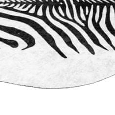 Greatstore Koberec černý a bílý 120 x 170 cm zebří vzor pratelný