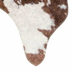 Greatstore Koberec hnědý a bílý 120 x 170 cm kravský vzor protiskluzový