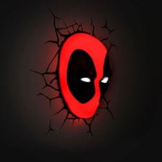 MARVEL LED lampa - Deadpoolův obličej - červená, černá 