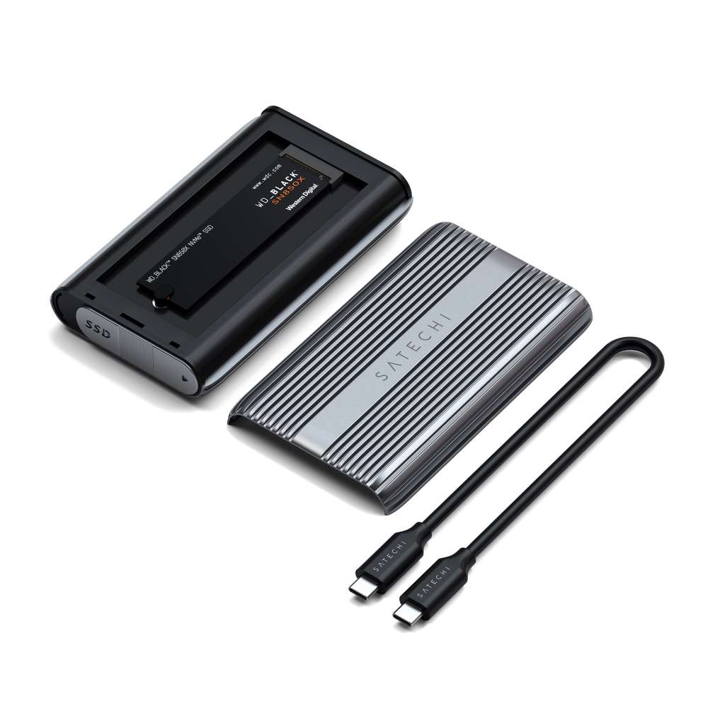 Levně Satechi USB4 NVMe SSD Pro Enclosure (M.2 NVMe Drives 2280/2260/2242mm-16TBmax,PCI-E Gen 4x4,max bandwidth 8GB/s; reading/writing 3840MB/s ) - šedý