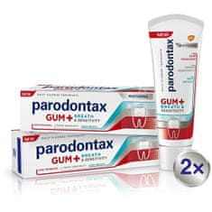 Zubní pasta na problémy s dásněmi, dechem a citlivostí zubů Gum and Sensitive Whitening Duo 2 x 75 m