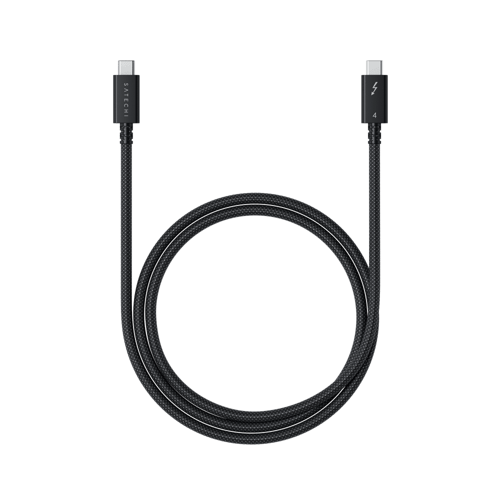 Levně Satechi Thunderbolt 4 Pro Braided Cable 1m (PD240W,40Gpbs data,8K resolution) - černý