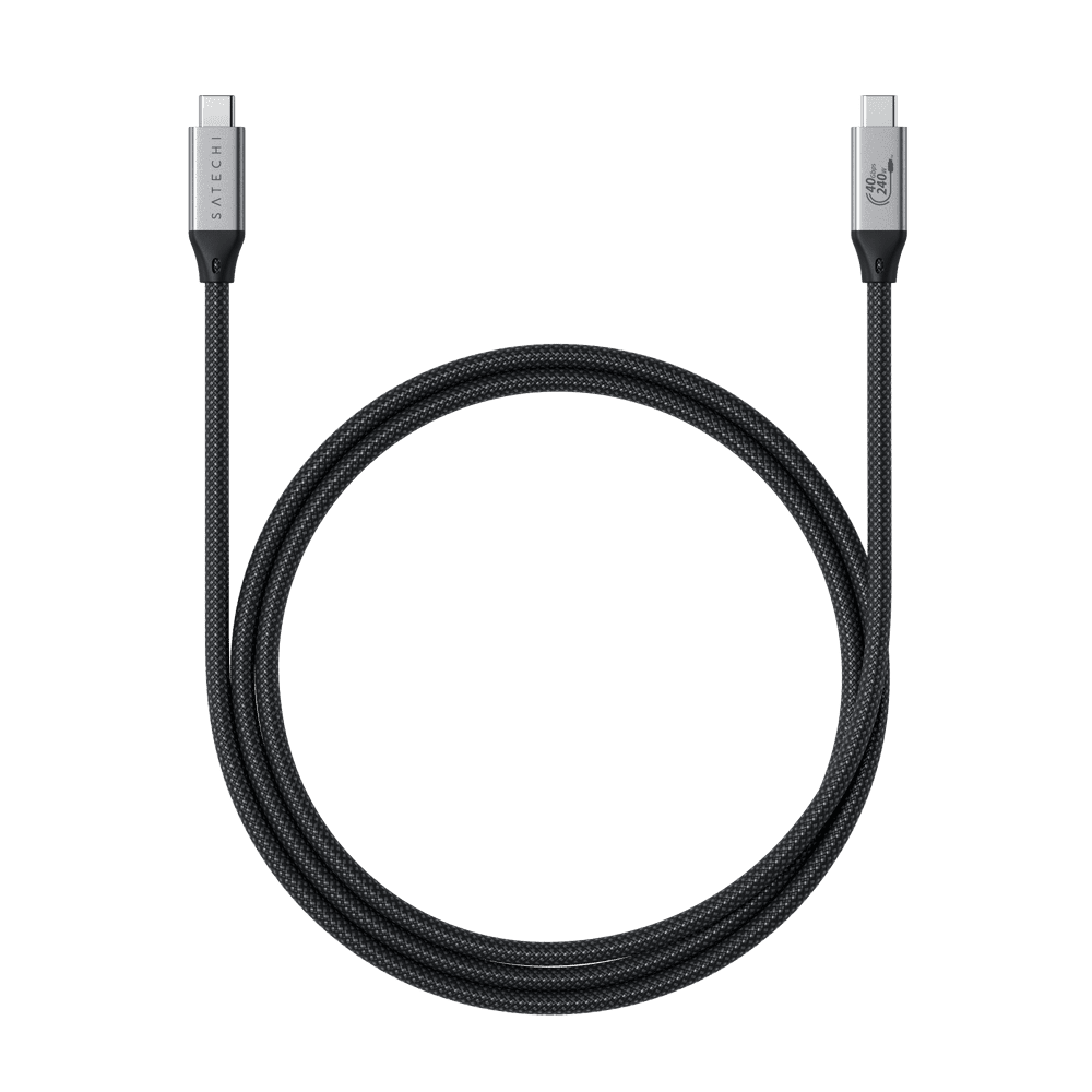 Levně Satechi USB4 Pro Braided Cable 1.2m (PD240W,40Gbps data,8K/60Hz or 4K/120Hz) - černý