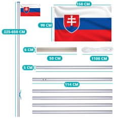 Timeless Tools Vlajka se stožárem 90x150cm se slovenskou vlajkou