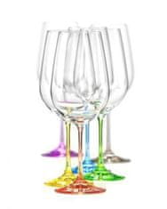 Crystalex Rainbow - sada obsahuje 6 různě barevných sklenic na červené víno.