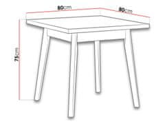 Veneti Jídelní stůl 80x80 cm AMES 1 - dub grandson / bílý